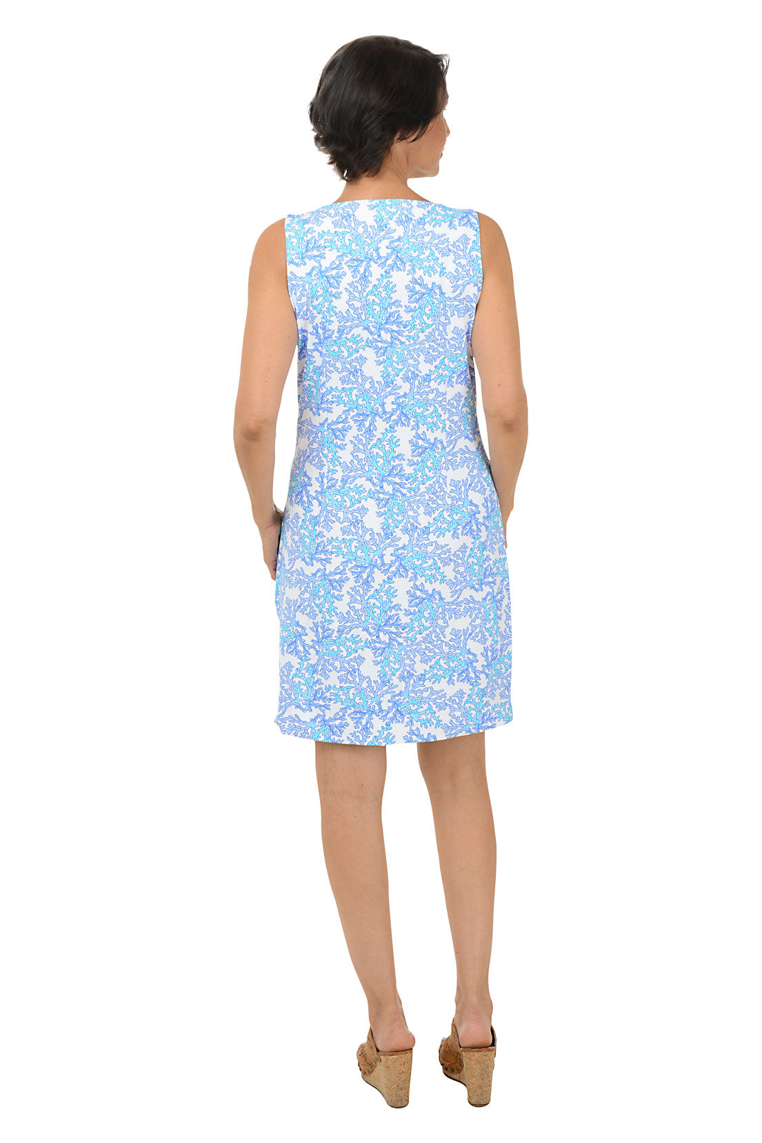 Blue Coral UPF50+ Sleeveless Shift Dress