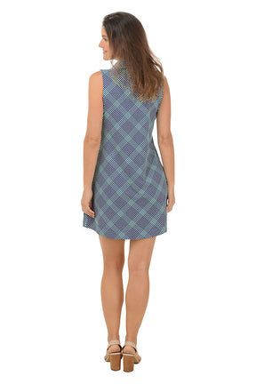 Navy Gingham UPF50+ Sleeveless Dress