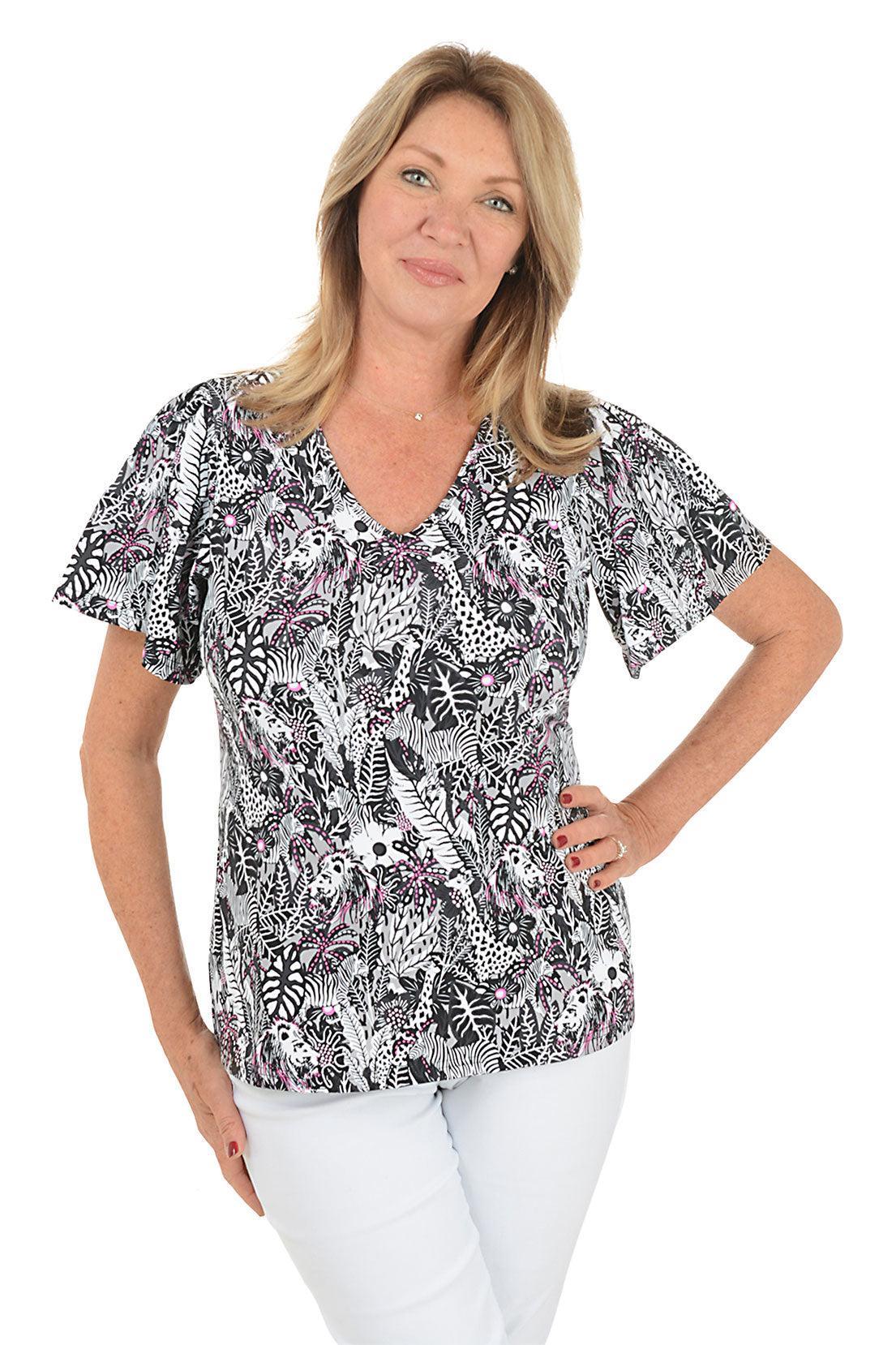 Jungle Safari UPF50+ Flutter Sleeve Top