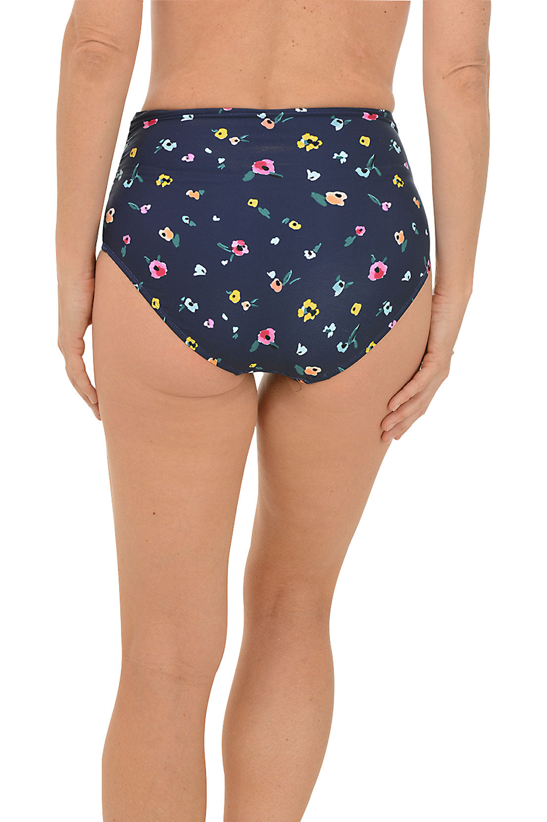 Gradient Floral Shirred Convertible Swim Bottom