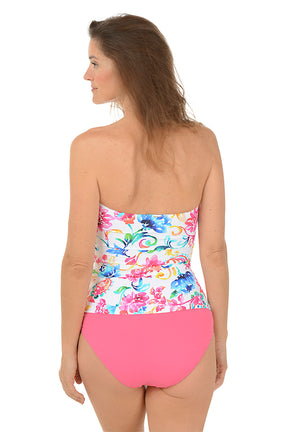 Watercolor Paisley Bandeau Tankini Top