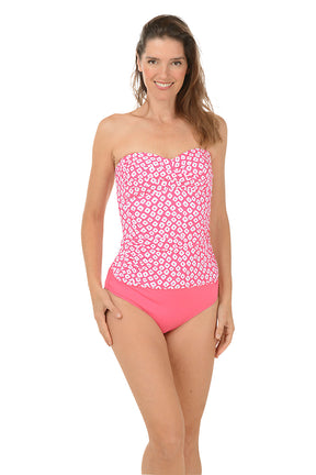 Pink Shibori Bandeau Tankini Top