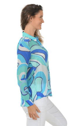 Cresting Waves Button-Front Shirt