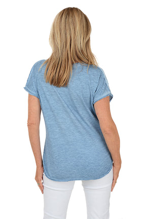 Sequined Pocket Cotton Tee