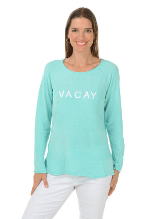 Vacay Embroidered Chenille Sweater