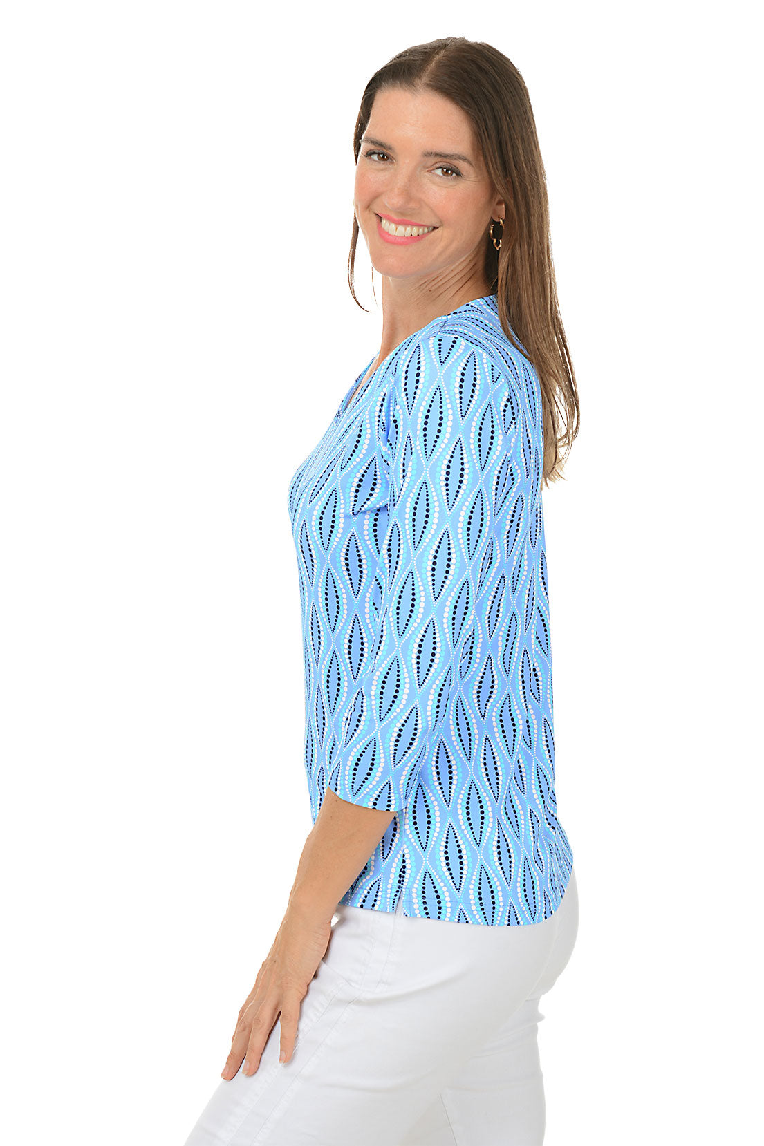 Dot Your Eyes UPF50+ V-Neck Top