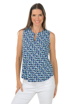 Blue Waves UPF50+ Split Neck Sleeveless Top