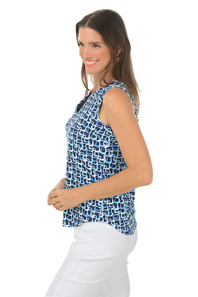 Blue Waves UPF50+ Split Neck Sleeveless Top