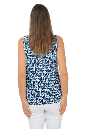 Blue Waves UPF50+ Split Neck Sleeveless Top