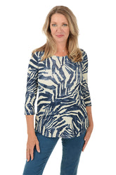 Petite Sketched Animal Curved Hem Top