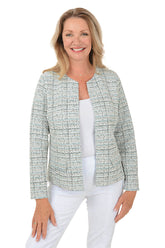 Blue Tweed Boucle Jacket