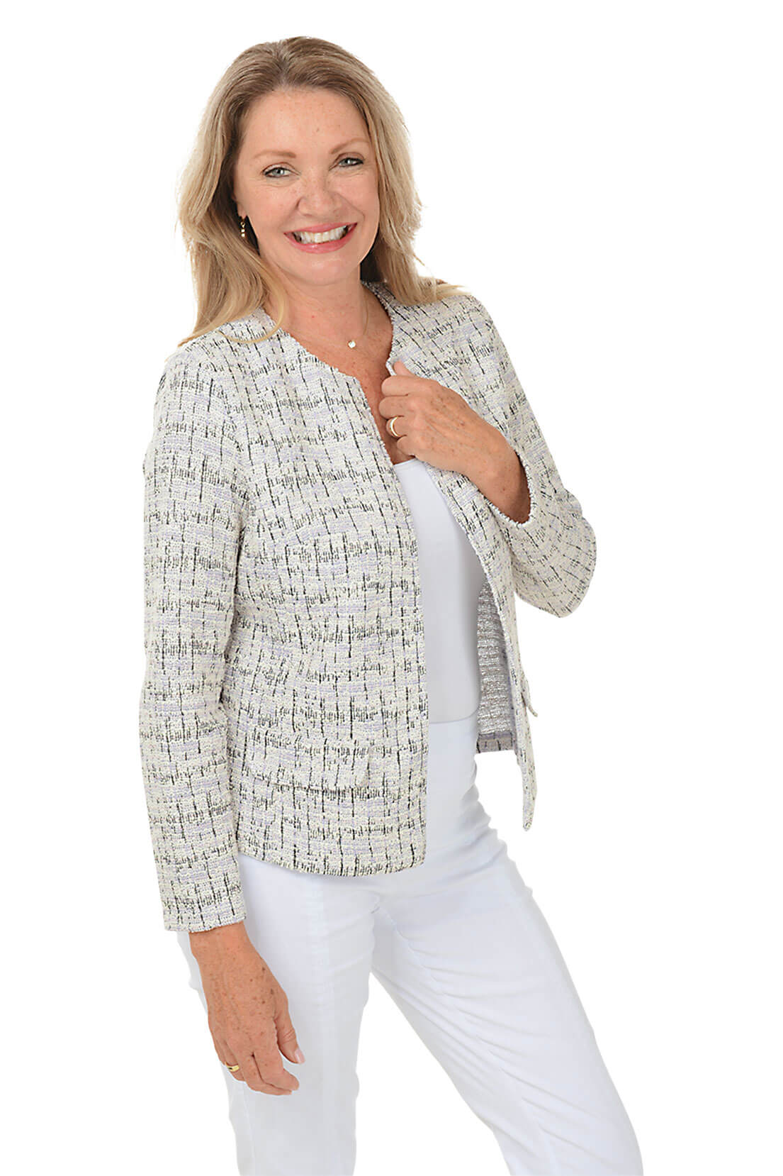 Mauve Tweed Boucle Jacket