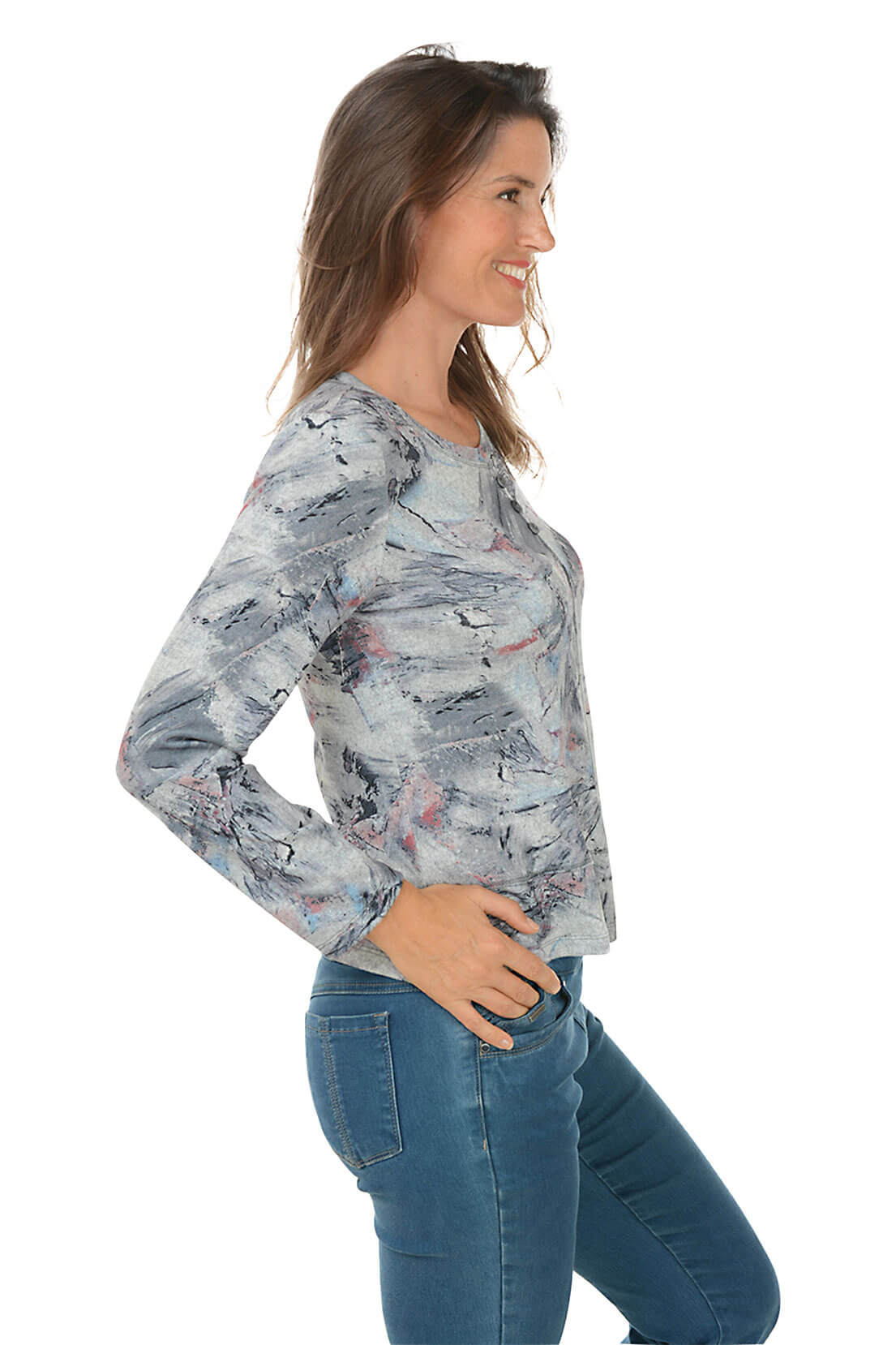 Mountain Range Triple Button Top