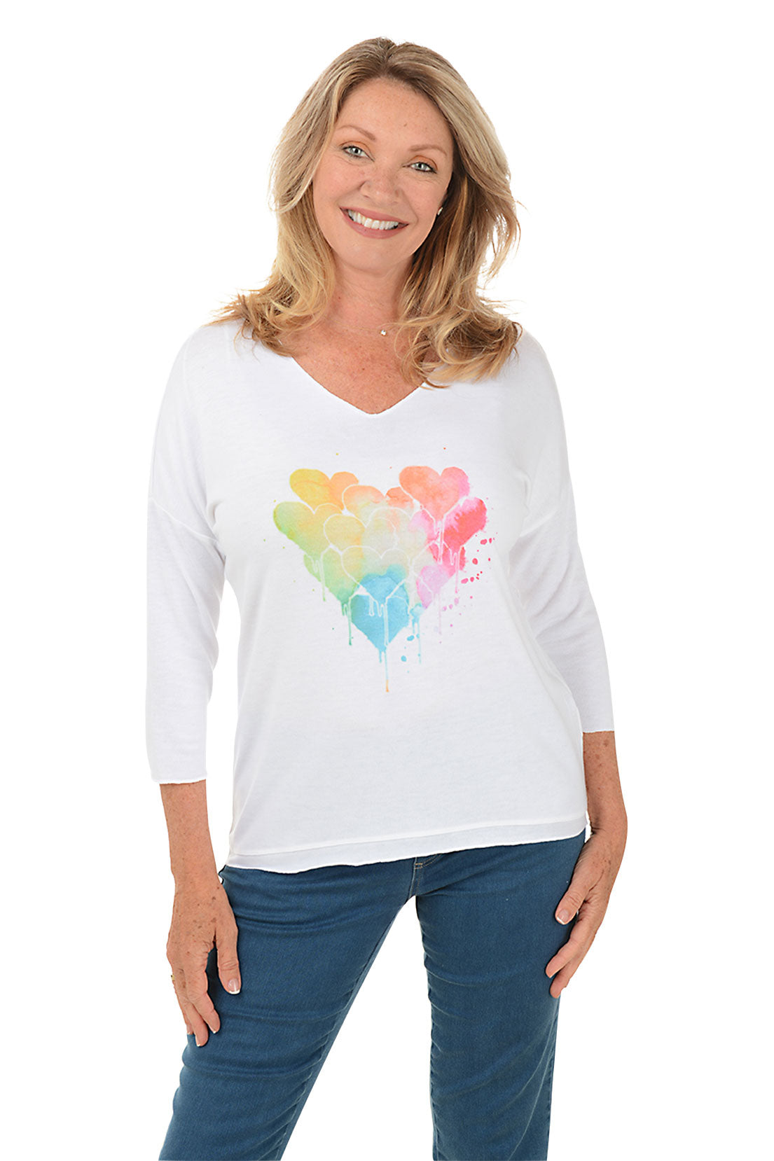 Heart Paint Drips Dolman Sleeve Top