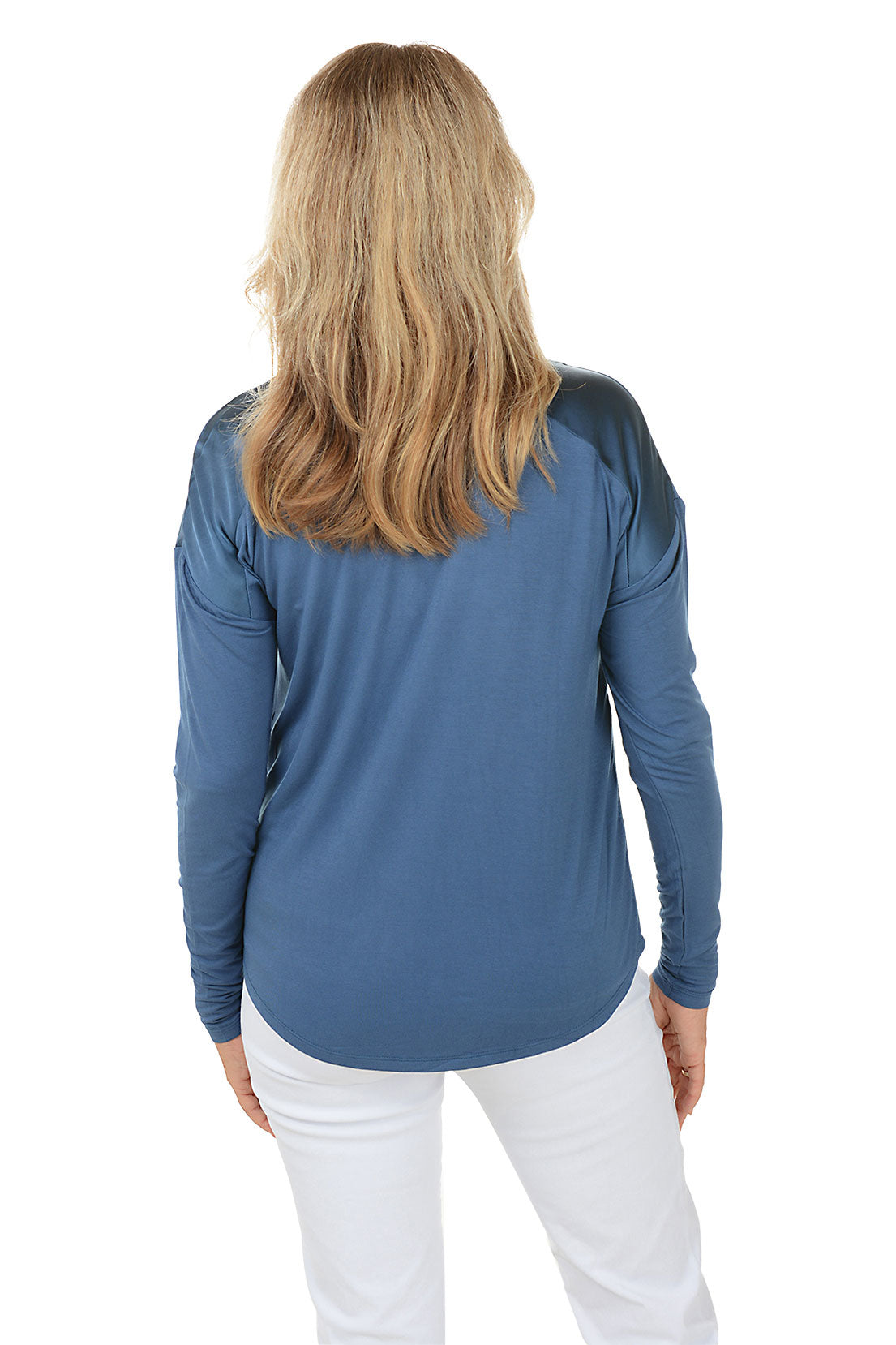 Satin Long Sleeve Knit Top