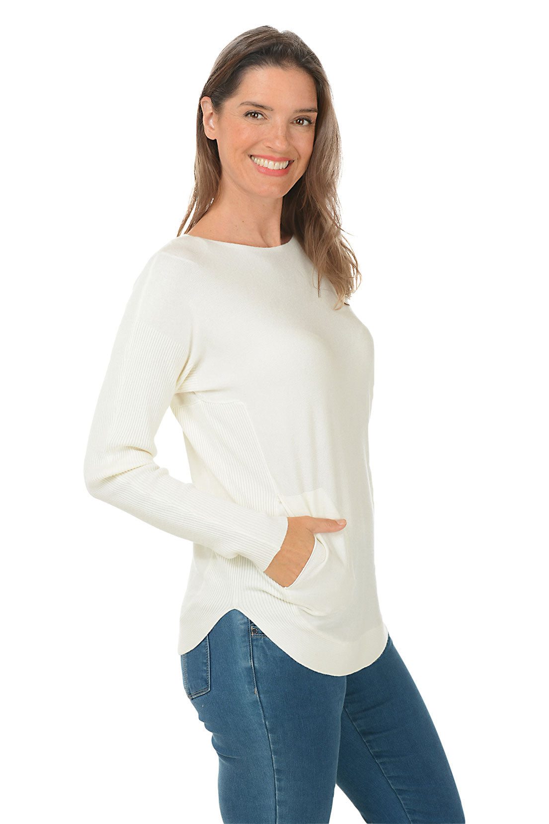 Laced Grommet Back Sweater