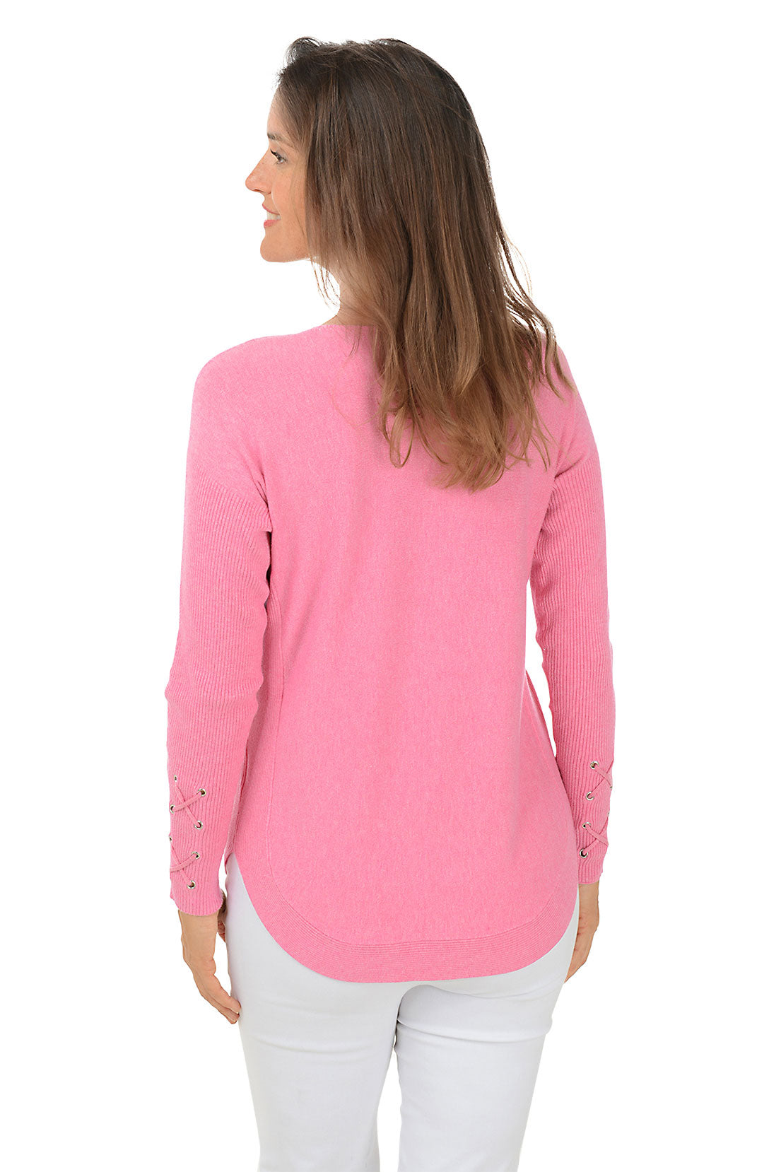 Laced Grommet Sleeve Sweater