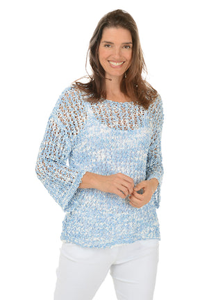 Marled Open Weave Sweater