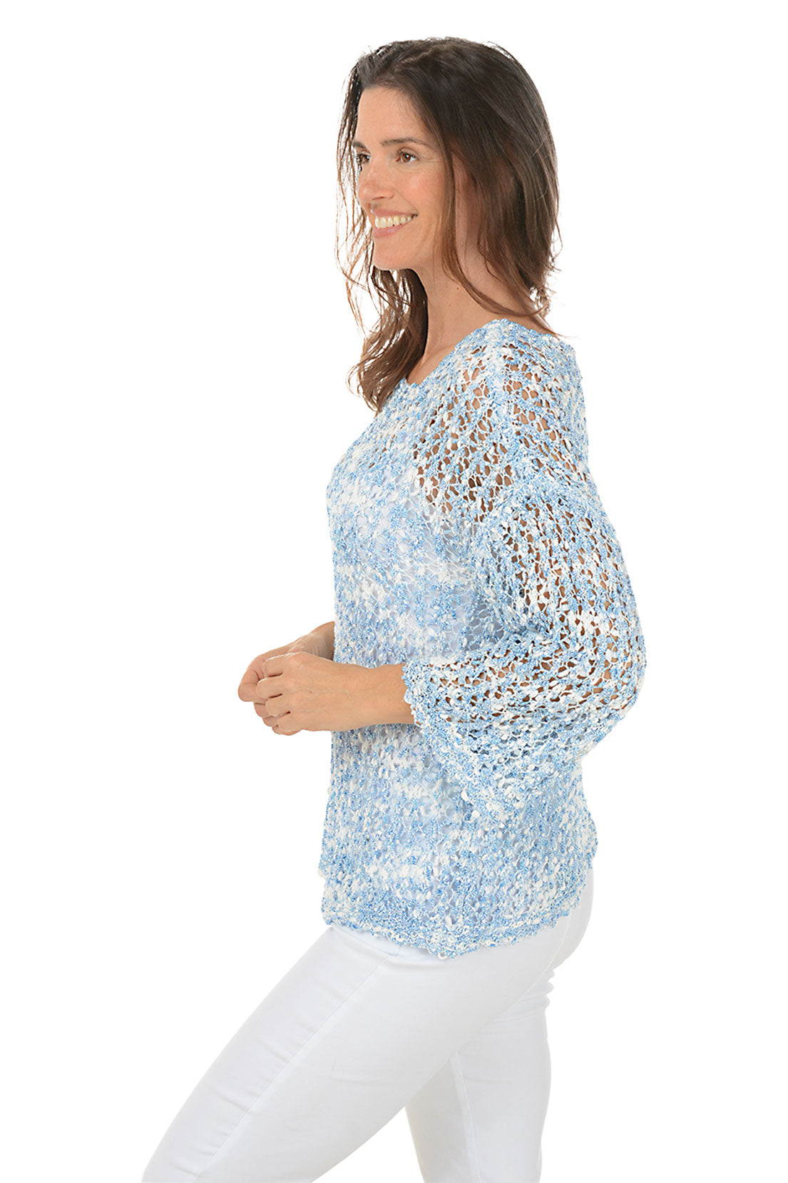 Marled Open Weave Sweater