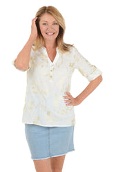 Gold Embroidered Floral Blouse