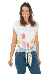 Tulip Garden Tie-Front Blouse