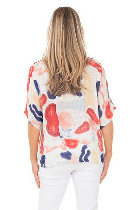 Pop Art Dolman Sleeve Gauze Blouse