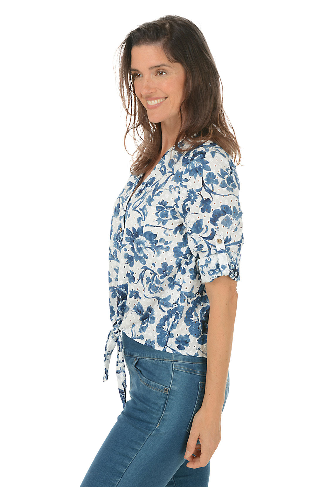 Delphinium Eyelet Lace Shirt