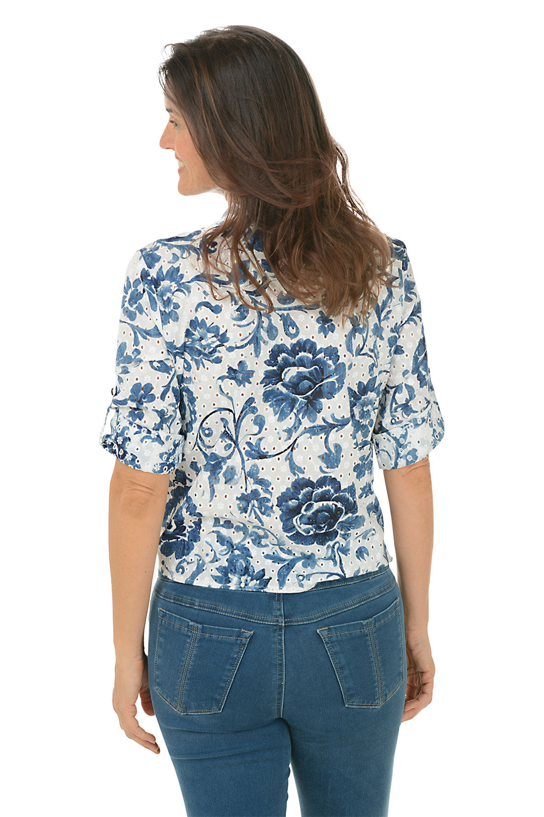 Delphinium Eyelet Lace Shirt