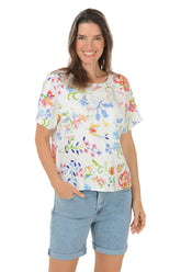 Floral Utopia Linen Blouse