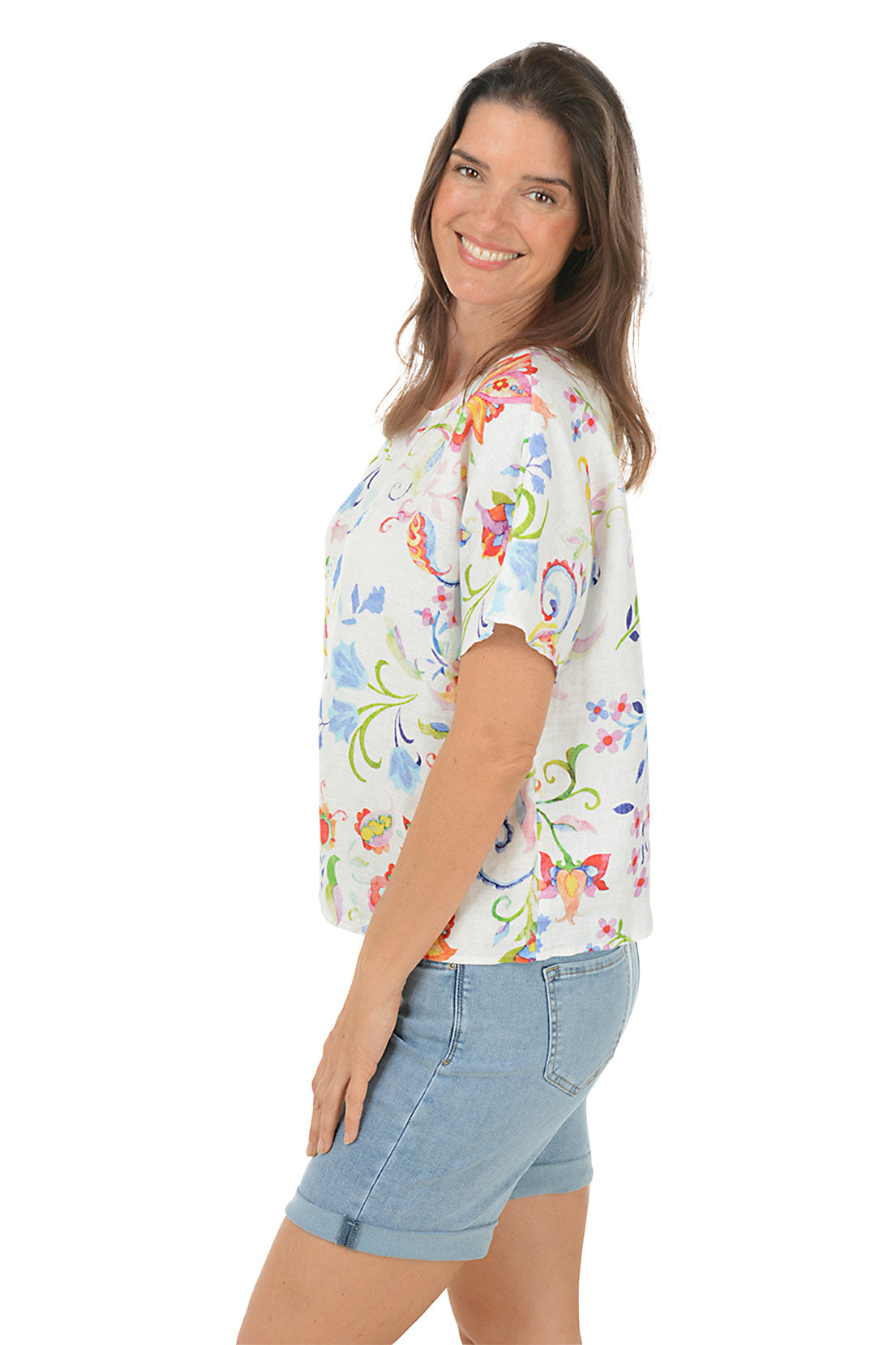 Floral Utopia Linen Blouse