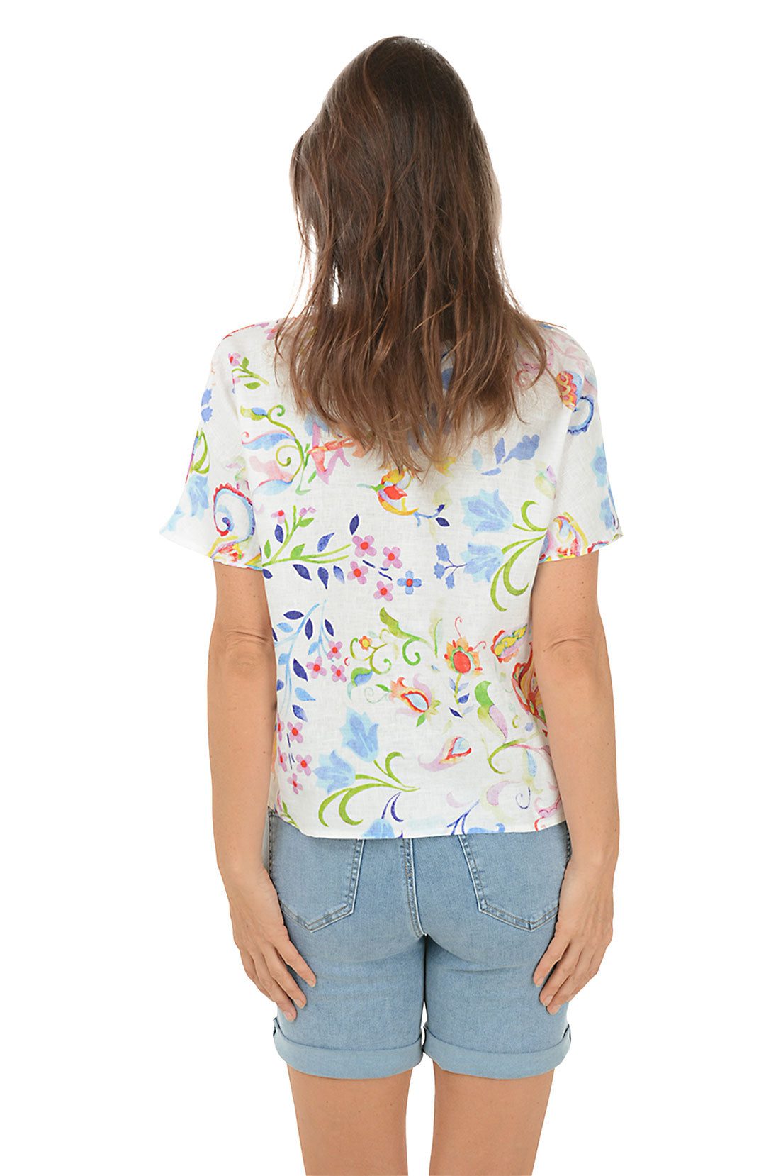 Floral Utopia Linen Blouse