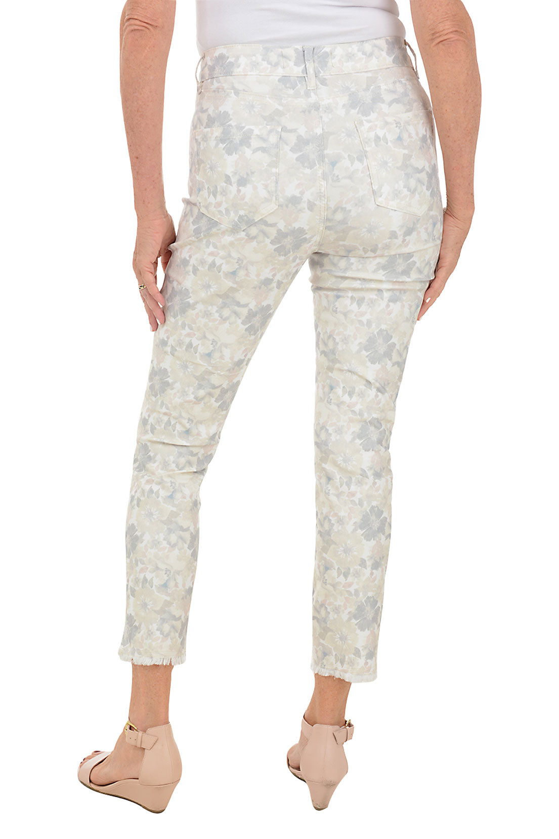 Floral Mirage Denim Twill Ankle Pant