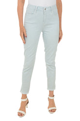 Railroad Stripe Frayed Ankle Pant