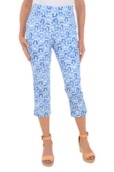 Star Print Pull-On Crop Pant