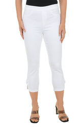 Bow Pull-On Denim Twill Capri Pant