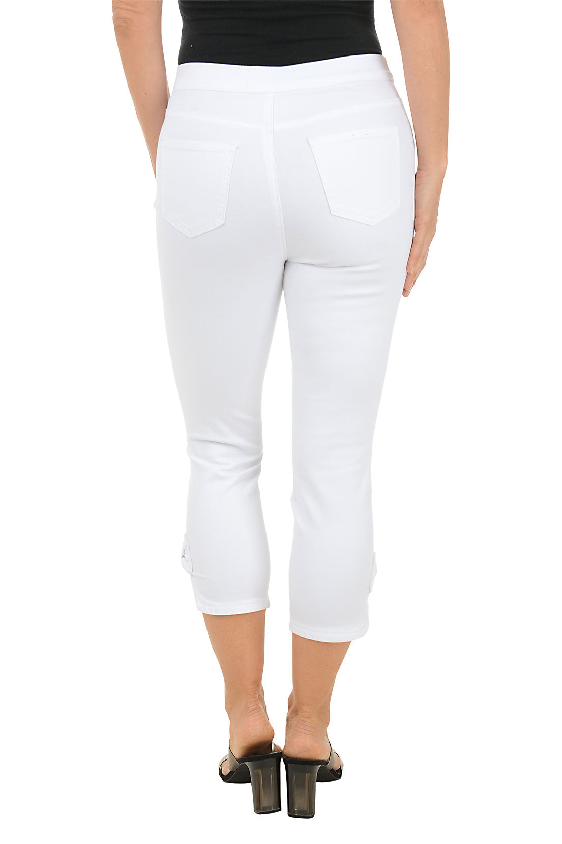 Bow Pull-On Denim Twill Capri Pant