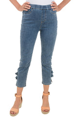 Rose Hem Denim Crop Pant