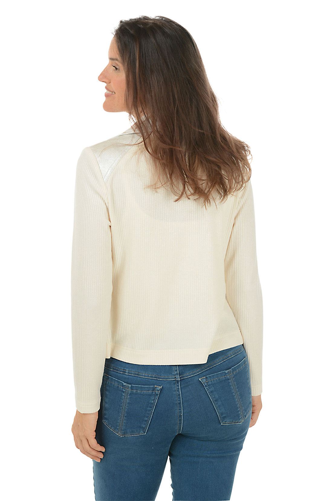 Shimmering Faux Suede Sweater