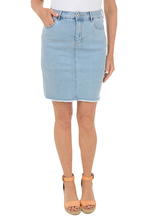 Frayed Hem Denim Skort