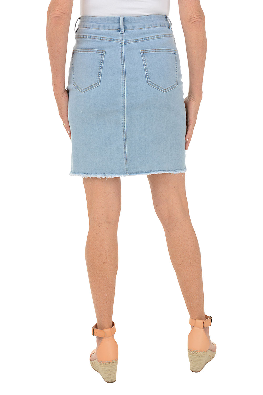 Frayed Hem Denim Skort