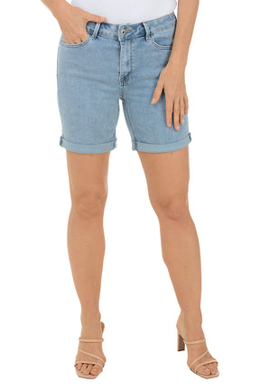 Cuffed Hem Denim Short