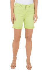 Key Lime Cuffed Hem Denim Short