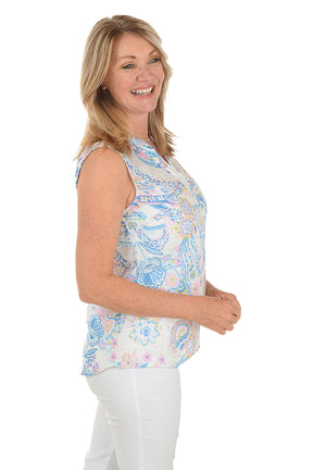 Paisley Gauze Sleeveless Blouse