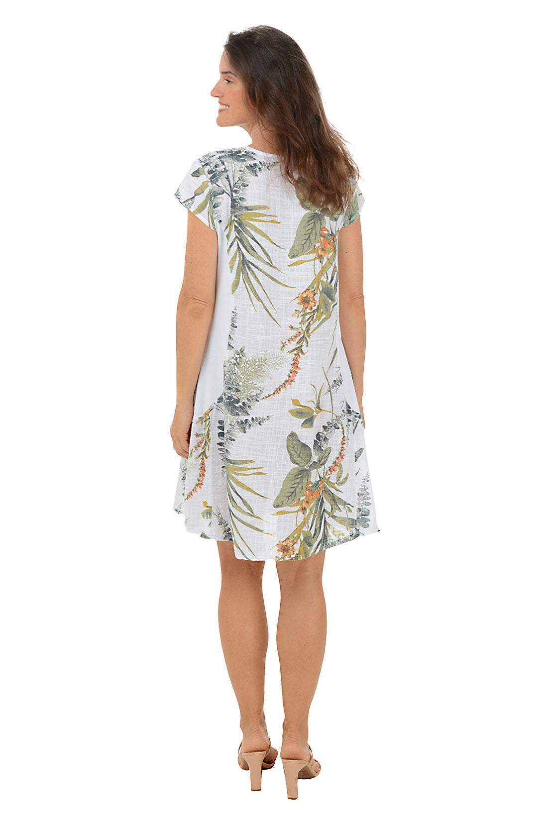 Fern Forest Cap Sleeve Dress