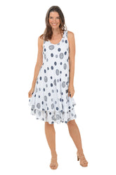 Polka Dots V-Neck Sleeveless Dress