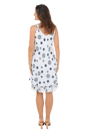 Polka Dots V-Neck Sleeveless Dress