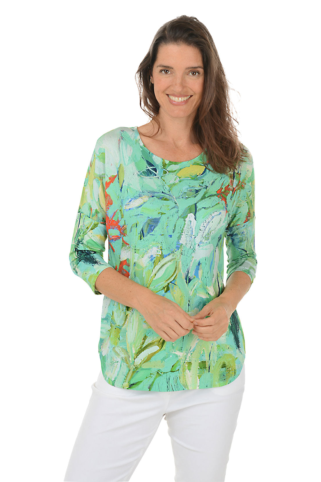 Paint Strokes 3/4 Dolman Sleeve Top