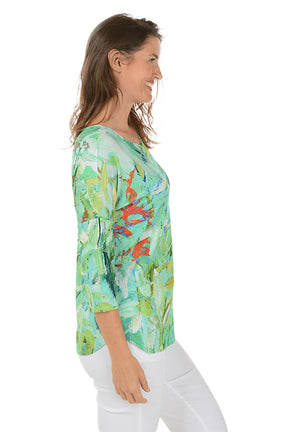 Paint Strokes 3/4 Dolman Sleeve Top