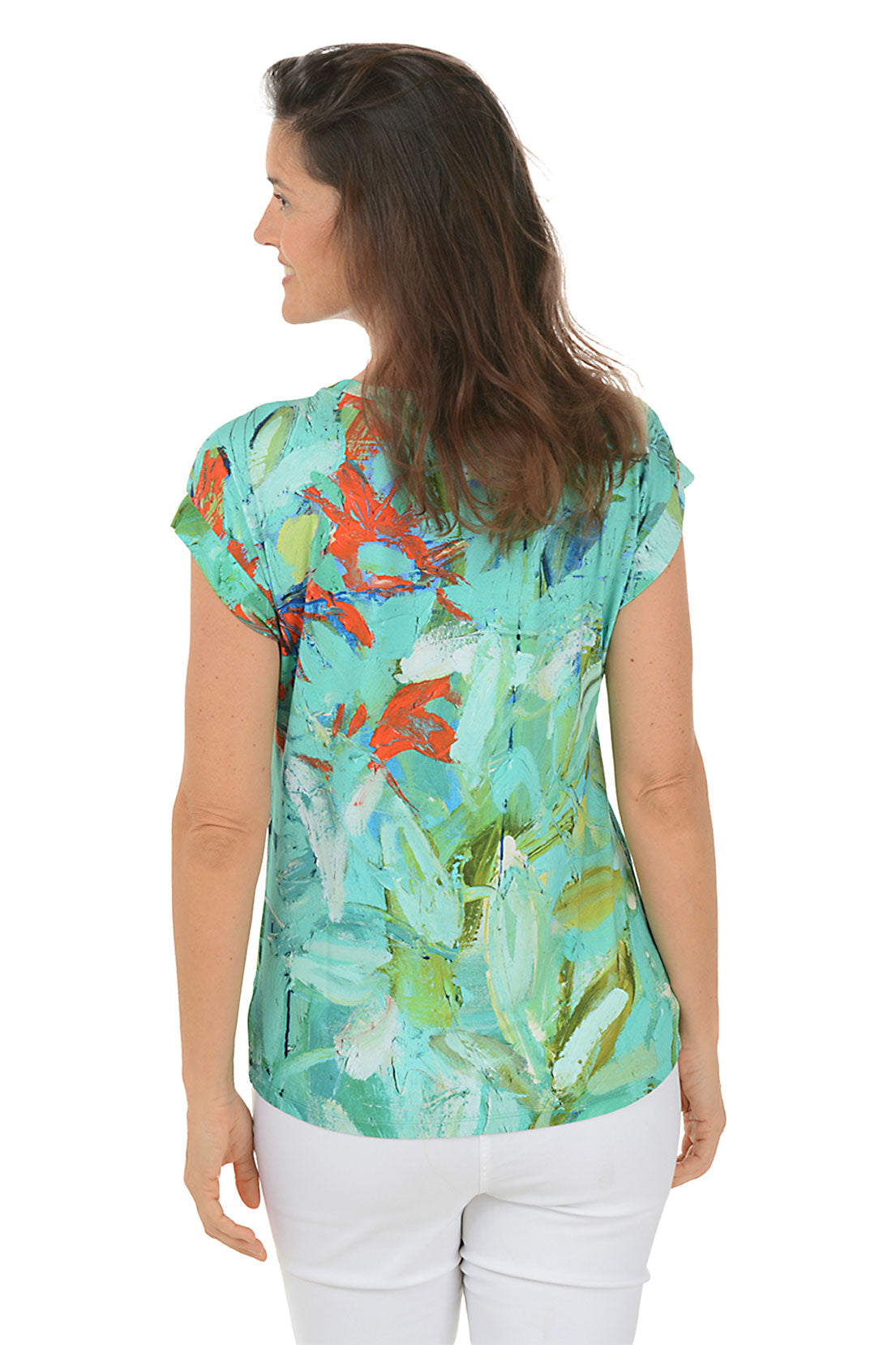 Paint Strokes Short Sleeve Top