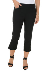 Pull-On Button Hem Capri Pant